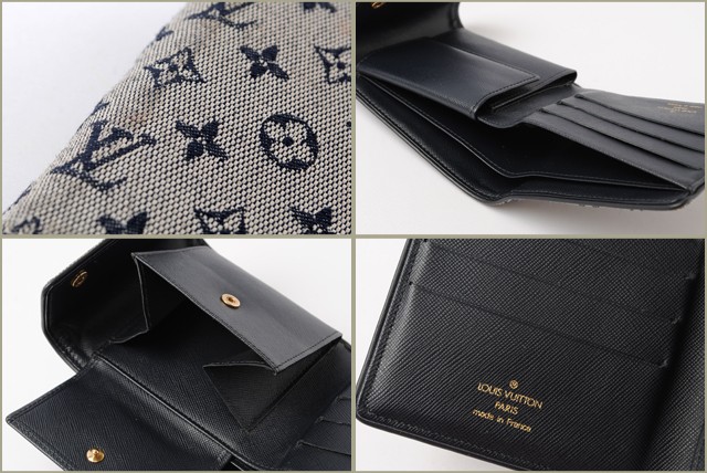 　廃盤　ルイヴィトン モノグラムミニ　折り財布　ダークブルー　M92439　