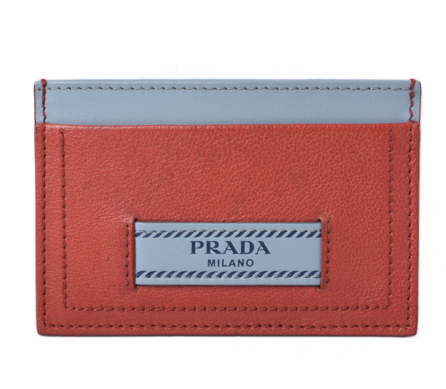 プラダ カードケース/名刺入れ PRADA カーフ ルージュ/アストラル