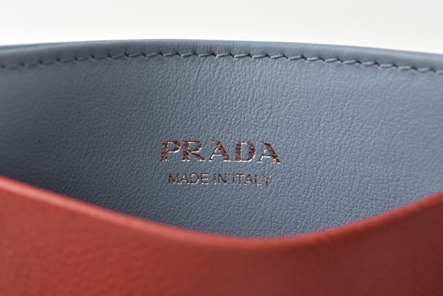 プラダ カードケース/名刺入れ PRADA カーフ ルージュ/アストラル