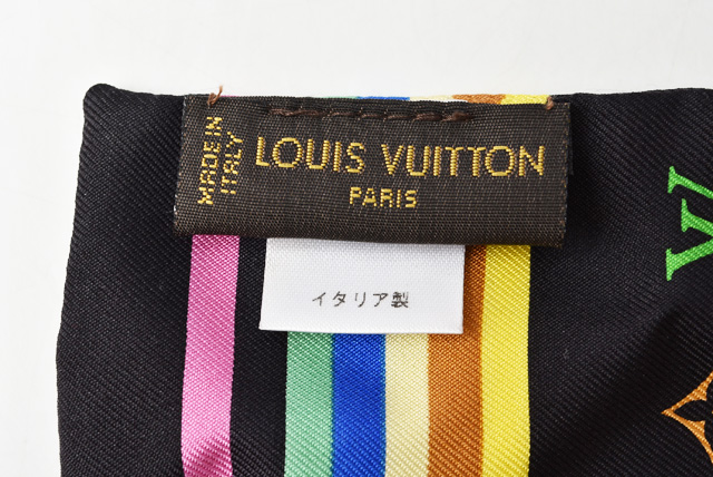 ルイヴィトン ツイリースカーフ LOUIS VUITTON マルチカラー リボン 