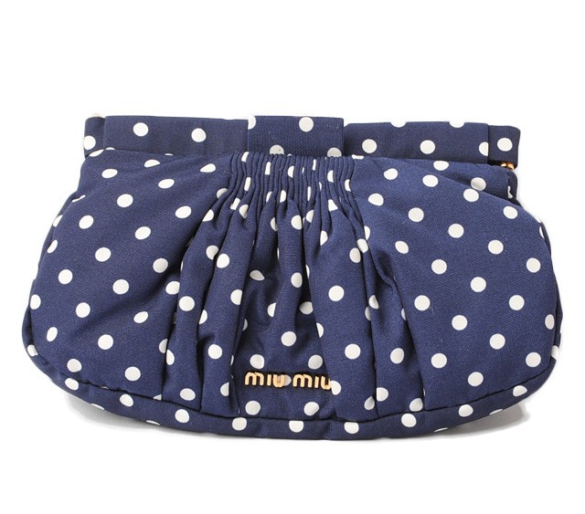Miu Miu ドット柄ポーチ miu ミュウミュウ ポーチ/クラッチバッグ miumiu FAILLE ST.POIS