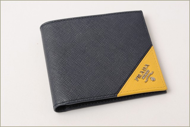 プラダPRADA メンズ　折り財布　スカル　テスート/ブラック