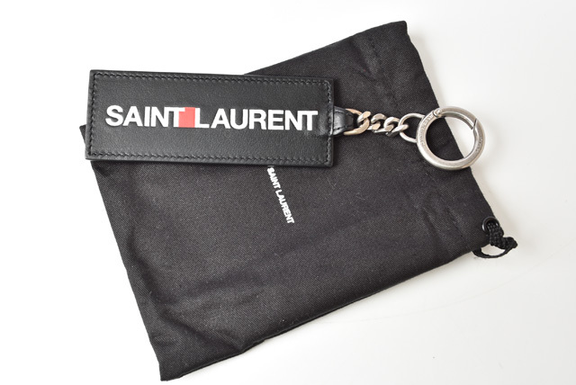 SAINT LAURENT キーホルダー ブラック サンローラン SAINT LAURENT キーリング キーホルダー ブラック