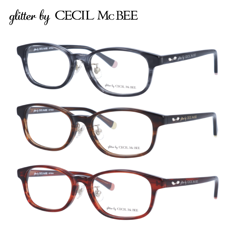 CECIL McBEE メガネ サイドキラキララメ 楽天市場】【メガネフレーム】CECIL McBEE CMF-3007ハーフリム