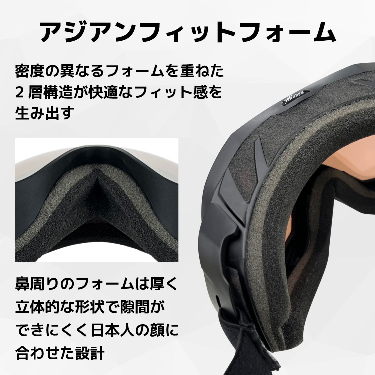 ゴーグル スキーゴーグル スノーボード スノボ スノーゴーグル スキー メガネ対応 ヘルメット対応 ミラー メンズ レディース BAKKNEL バクネル BK 1022 UVカット｜brand-sunglasshouse｜15