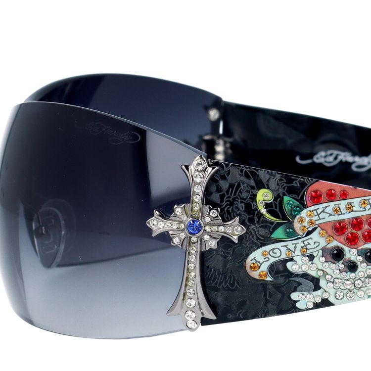 k3104js19　美品 Ed Hardy エドハーディー cross Ed Hardy エドハーディー レディース パーカー パープル LOVE