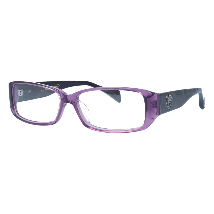 【訳あり】エドハーディー メガネフレーム 伊達メガネ EdHardy 眼鏡 EHOA001 3 PURPLE パープル メンズ レディース ダテメガネ 紫外線対策 Ed Hardy（エド・ハーディー） フレーム 伊達 度付き 度入り メガネ