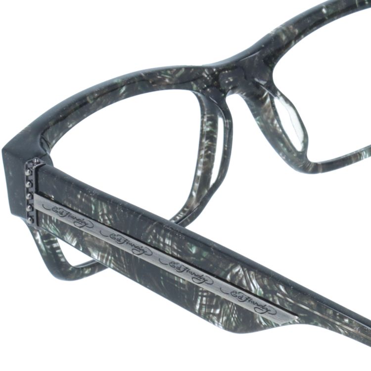 【訳あり】エドハーディー メガネフレーム 伊達メガネ EdHardy 眼鏡 EHOA004 3 BLACK HORN ブラックホーン メンズ レディース ダテメガネ 紫外線対策 Ed Hardy（エド・ハーディー） フレーム 伊達 度付き 度入り メガネ