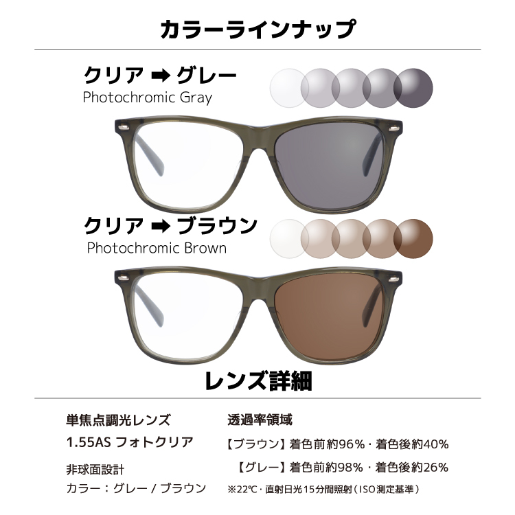 EMPORIO ARMANI 調光レンズセット エンポリオアルマーニ 度付き対応