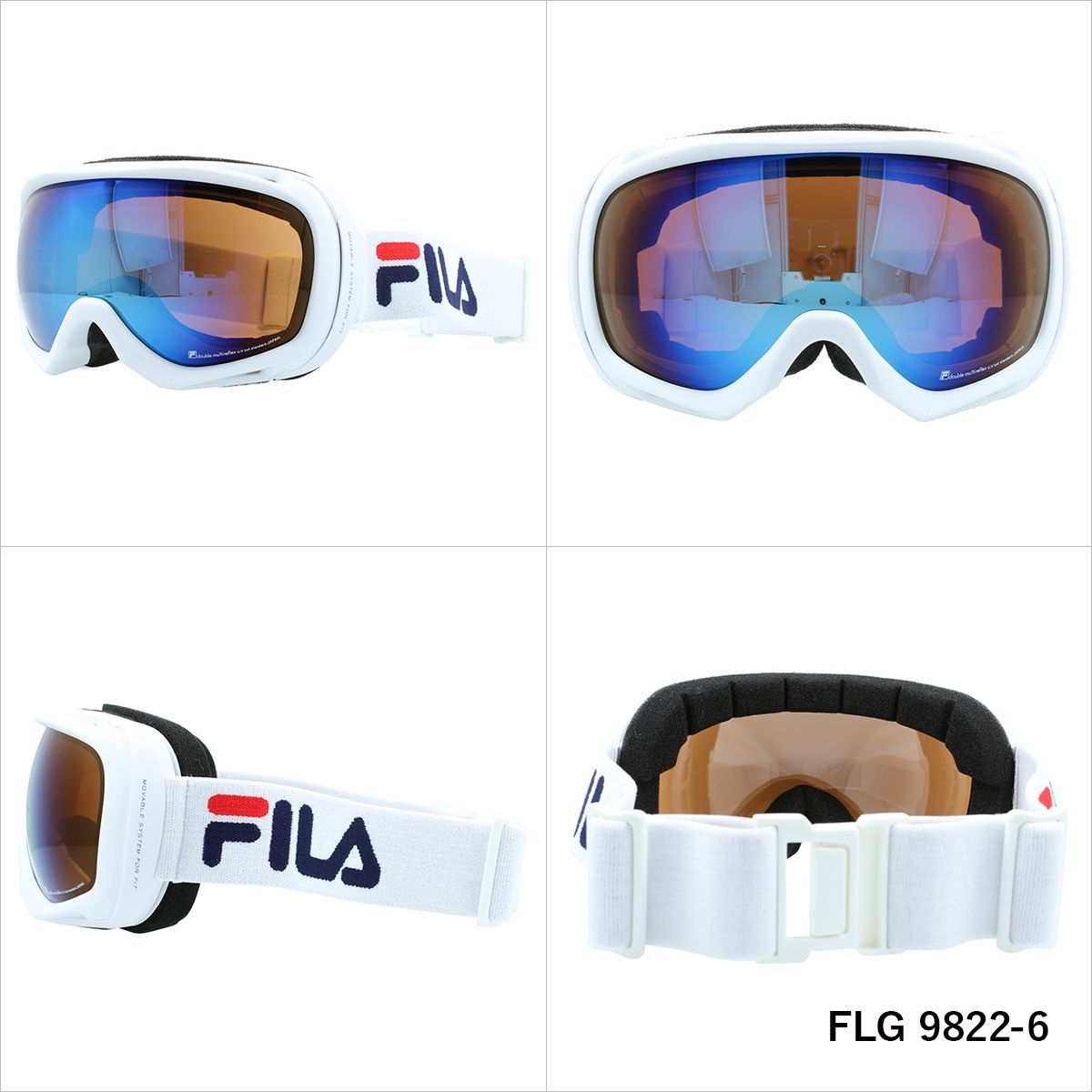 FILA フィラ スキー ゴーグル スノボ スノーゴーグル メガネ対応 ミラー 球面ダブルレンズ メンズ レディース スノーボード FLG 9822  UVカット 曇り止め加工