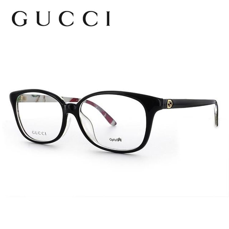 グッチ GUCCI 伊達メガネ 度付き 度入り メガネ 眼鏡 GG3634NF Z96 54 ブラック/ボタニカル アジアンフィット メンズ レディース プレゼント ギフト