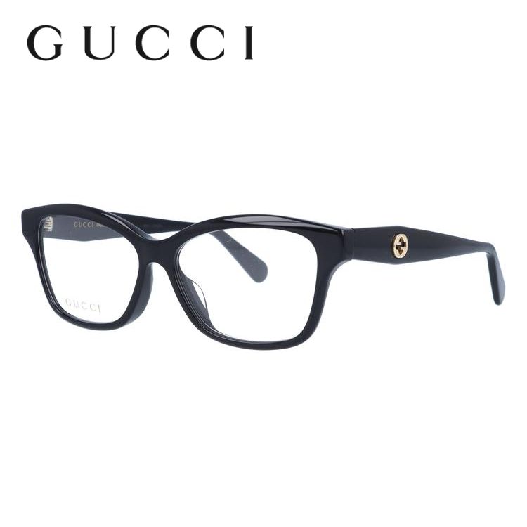 グッチ GUCCI メガネ 眼鏡 フレーム 度付き 度入り 伊達 アジアンフィット GG0801OA 001 54 インターロッキング GG  プレゼント ギフト