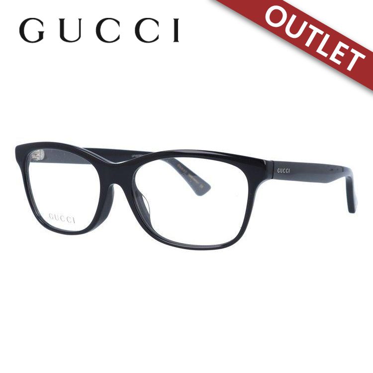 訳あり アウトレット グッチ GUCCI メガネ 眼鏡 フレーム 度付き 度入り 伊達 アジアンフィット GG0162OA 001 55 ビー 蜂