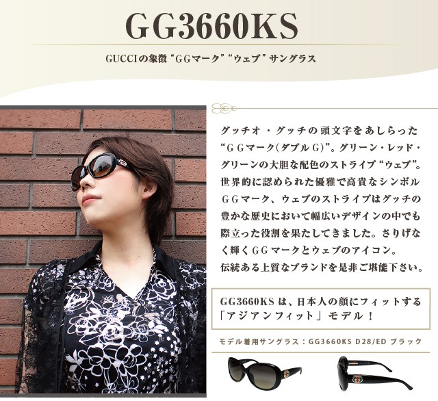GUCCI（グッチ） 訳あり アウトレット サングラス アジアンフィット