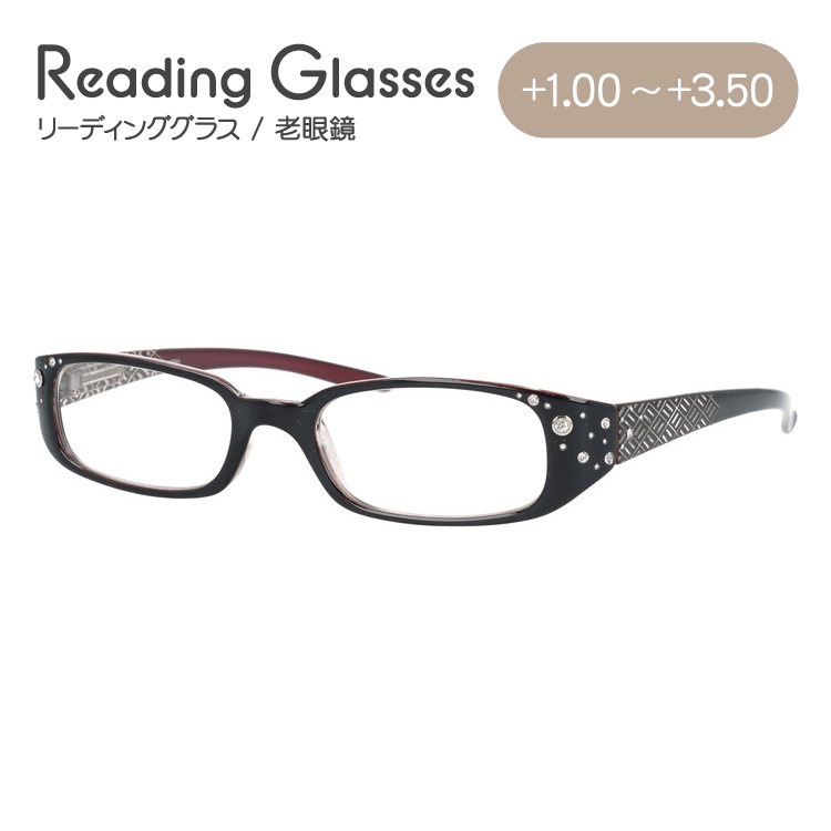 老眼鏡 シニアグラス リーディンググラス X SCENE XS01 ラインストーン