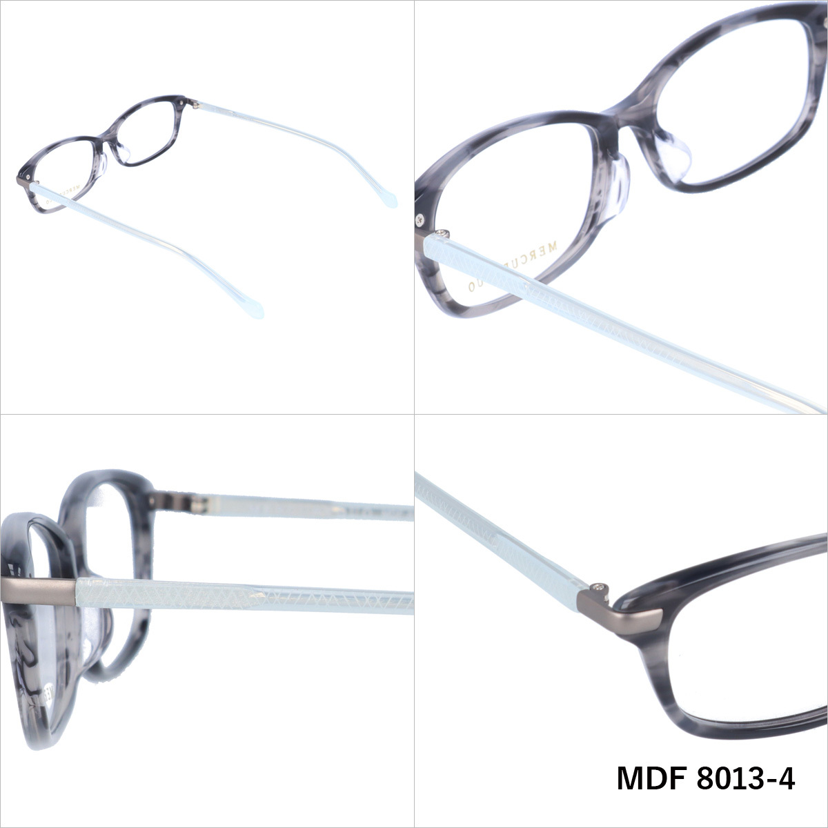 マーキュリーデュオ メガネフレーム レクタングル 伊達メガネ アジアンフィット MERCURYDUO MDF8013 全4カラー 52サイズ レディース MERCURYDUO（マーキュリーデュオ） メガネ 眼鏡 フレーム 度付き 度