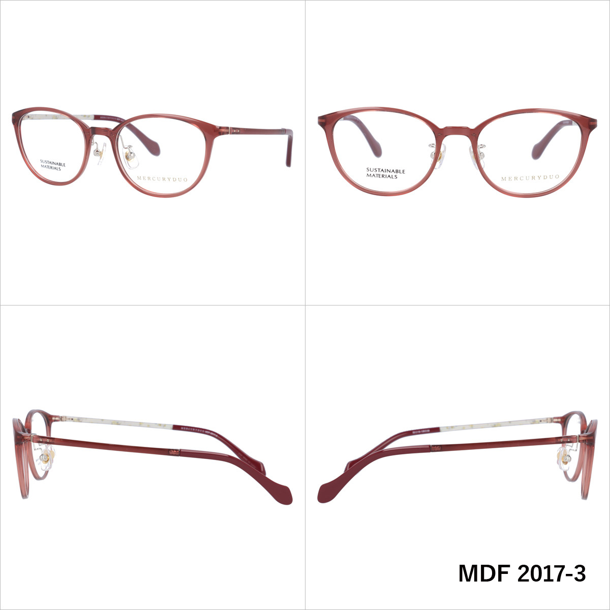 マーキュリーデュオ メガネフレーム 伊達メガネ MERCURYDUO MDF 2017 全3カラー 50サイズ ウェリントン メンズ レディース 紫外線 サングラス 伊達 ダテ MERCURYDUO（マーキュリーデュオ） メガネ 眼鏡 フレーム 度付き 度