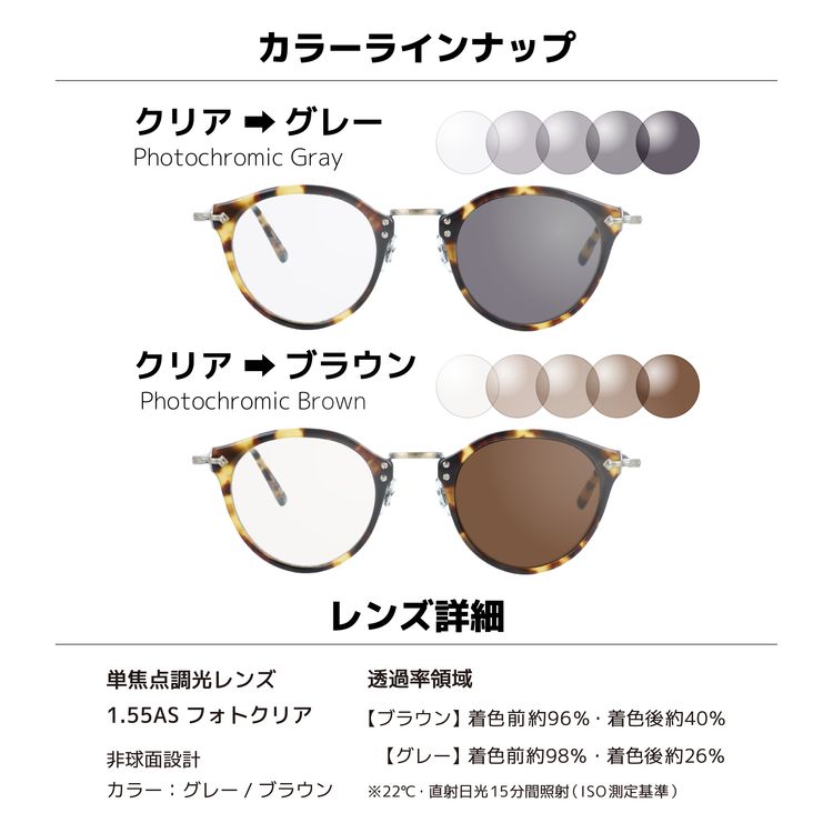 OLIVER PEOPLES（オリバーピープルズ） 調光レンズセット 度付き対応