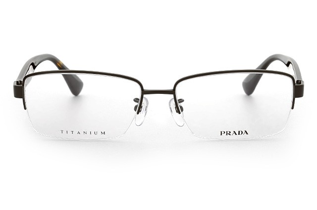 未使用 正規品 PRADA プラダ ハーフリム ブラウン メガネ 眼鏡 H403