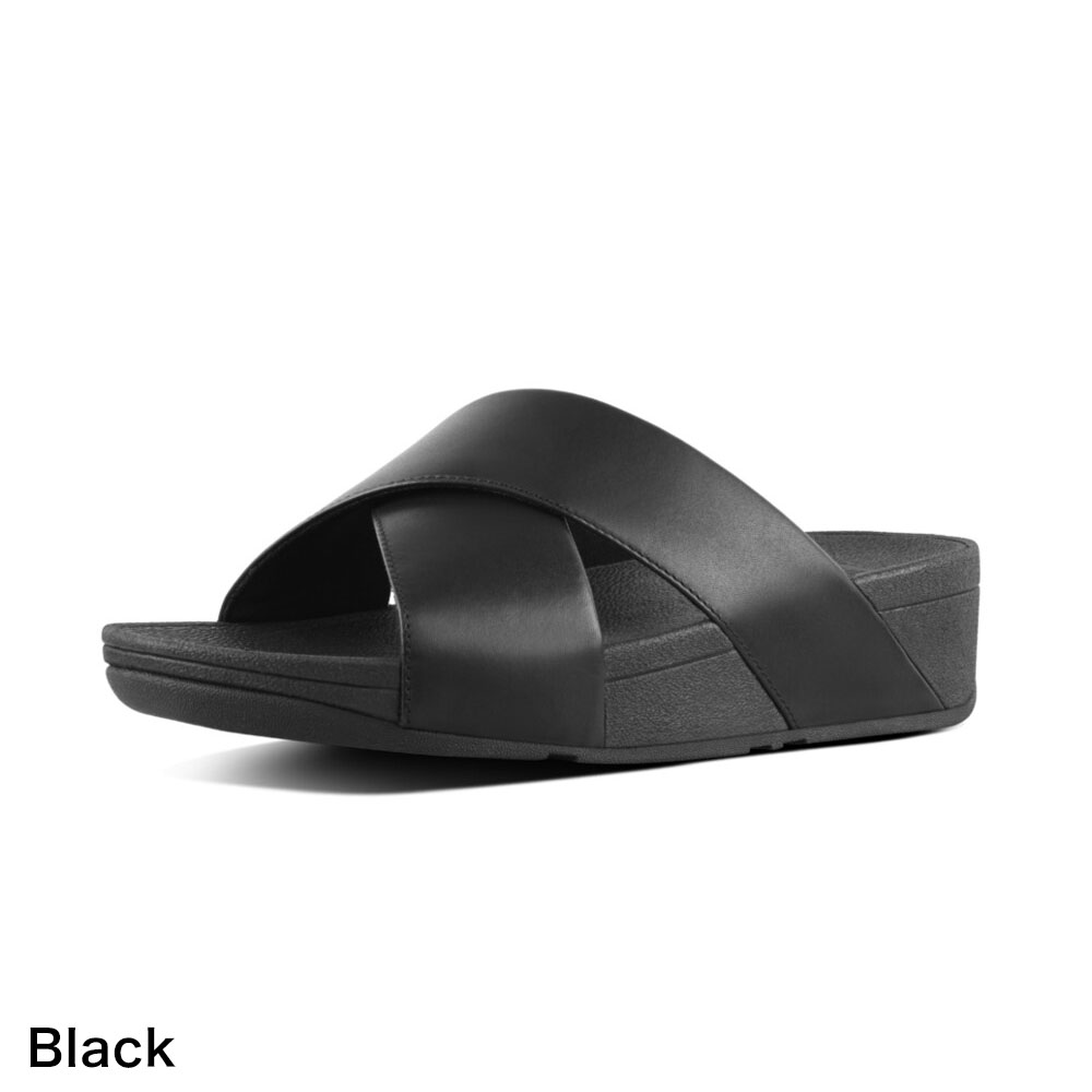 【国内正規品】fitflop フィットフロップ レディース コンフォートサンダル スライドサンダル K04 LULU CROSS SLIDE  SANDALS - LEATHER 体圧分散 疲れにくい