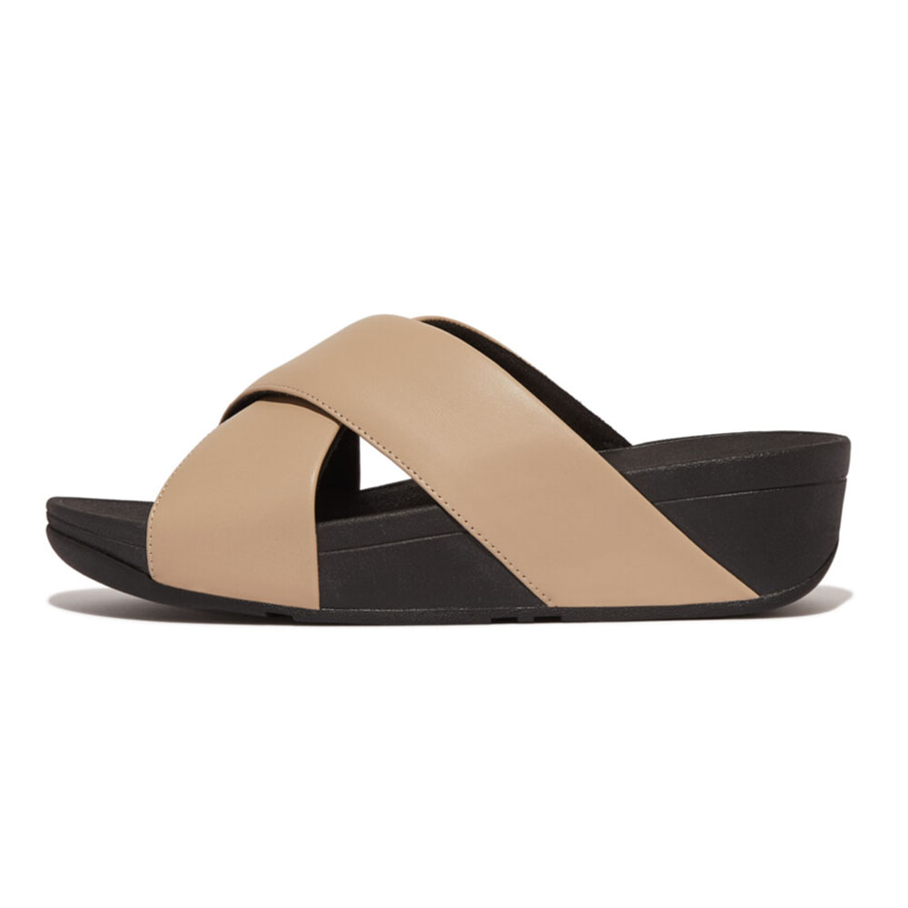 FitFlop Womens Leather Loafer wedge SUPERSKATE FRINGE Tan