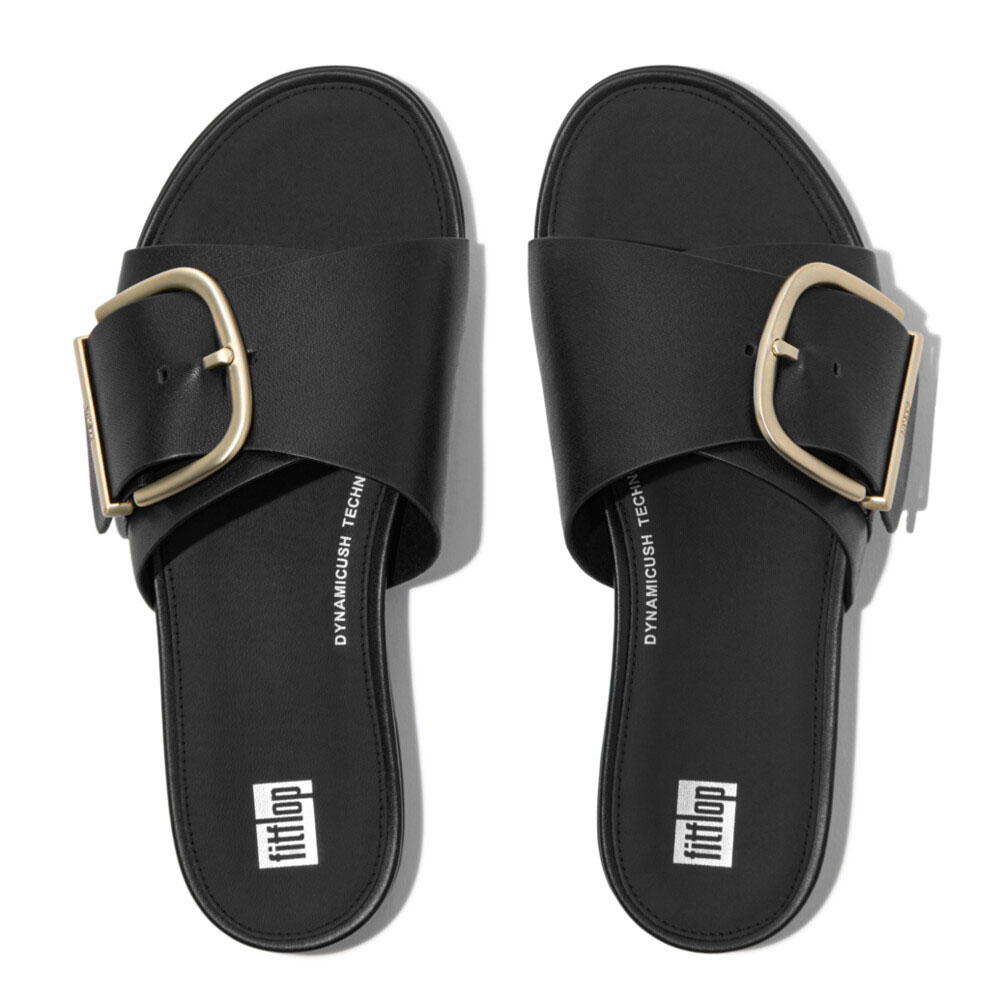 FitFlop 【国内正規品】fitflop フィットフロップ レディース コンフォートサンダル スライドサンダル HM6 GRACIE  MAXI-BUCKLE LEATHER SLIDES 体圧分散 疲れにくい 女性 : ブランド探検隊 Yahoo!店 - 通販 -  Yahoo!ショッピング