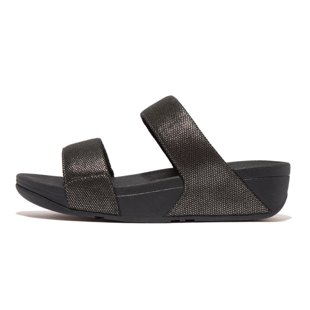 【国内正規品】fitflop フィットフロップ レディース コンフォートサンダル スライドサンダル HR2 LULU GLITZ-CANVAS  SLIDES 体圧分散 疲れにくい 女性 彼女