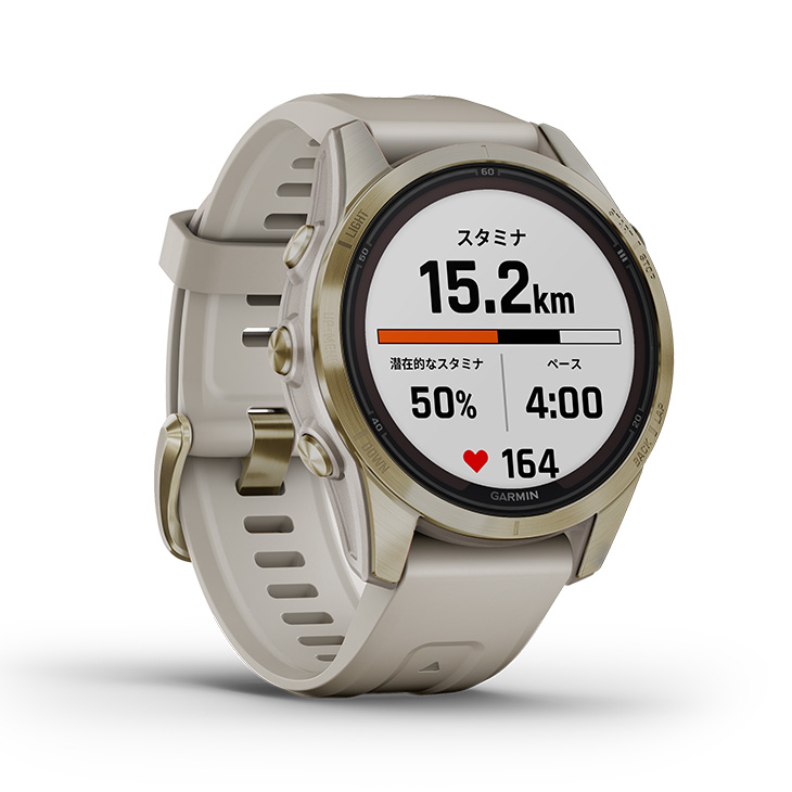 ガーミン 時計 GARMIN フェニックス 7S プロ 42mm サファイア デュアルパワー fenix 7S PRO Sapphire Dual Power Soft Gold 010-02776-62｜brand-tankentai｜03