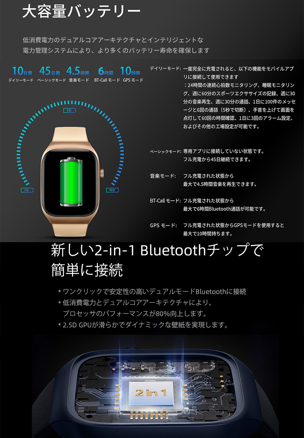 ミミロル(プロフ確認お願いします) Mibro ミブロ mibro スマートウォッチ T2 GPS 通話機能 睡眠