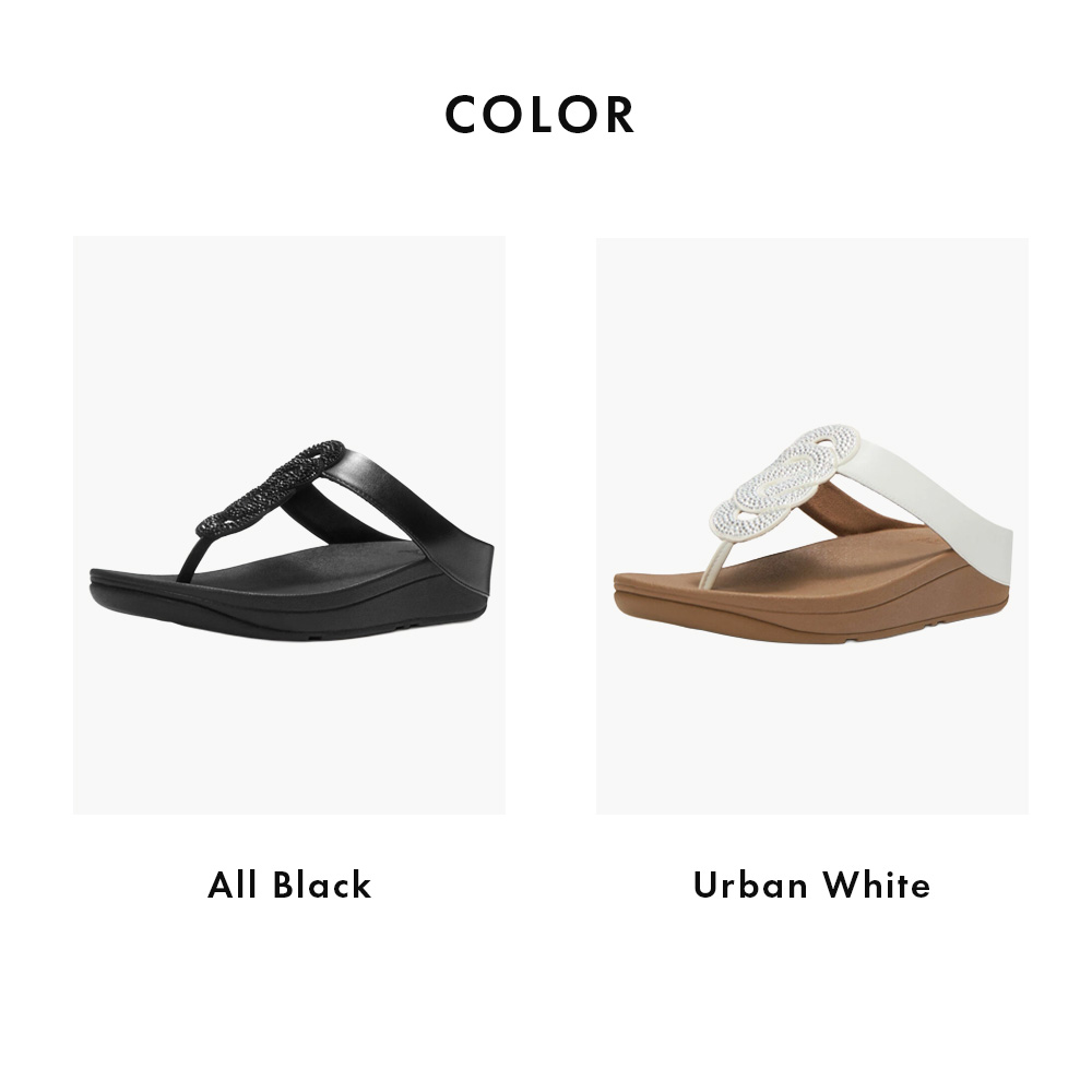 FitFlop トングサンダル 厚底 ホワイト FitFlop（フィットフロップ） レディース トングサンダル FINO CRYSTAL