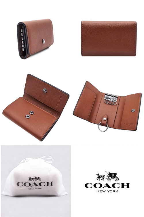 新品　正規品☆COACH(コーチ)キーケース　メンズ ブラウン　キャメル COACH（コーチ） キーケース メンズ 新作 新品 カーフ レザー メンズ