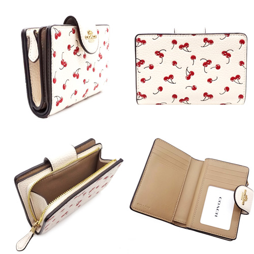 COACH（コーチ） 財布 サイフ 新作 新品 チェリー プリント レザー