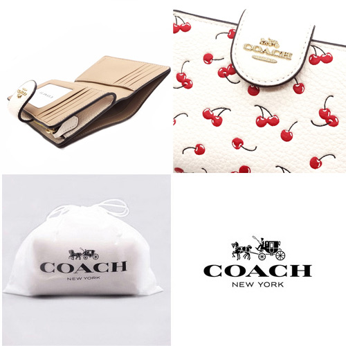 COACH（コーチ） 財布 サイフ 新作 新品 チェリー プリント レザー