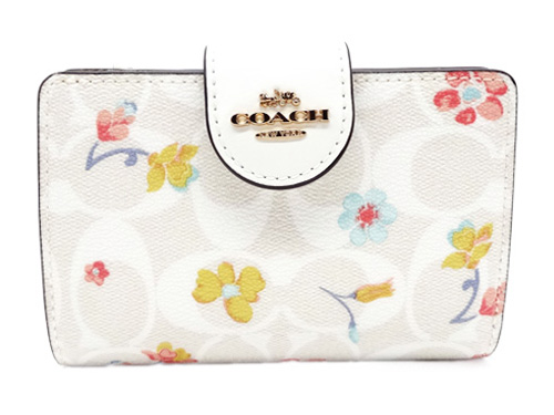 コーチ 財布 COACH サイフ 新品 フローラル 花柄 二つ折り財布 C