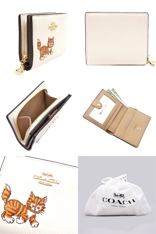 COACH（コーチ） 財布 新品 新作 二つ折り財布 レザー キャット