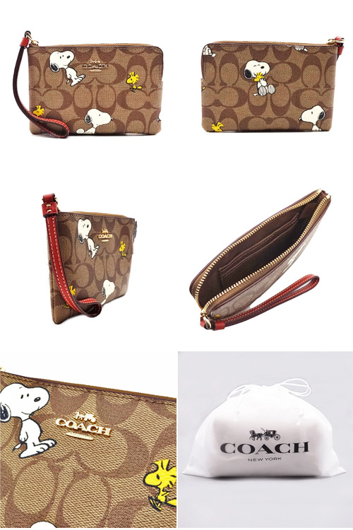 COACH コーチ ポーチ 新作 新品 シグネチャー スヌーピー