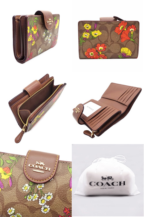 COACH コーチ 財布 サイフ 新作 新品 シグネチャー フラワー