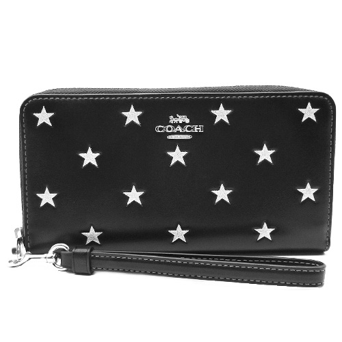 COACH ラウンドファスナー長財布 スタープリント 星 ブラック 新品未使用 コーチ COACH 長財布 財布 新作 スター押し型 ギフト ラウンド