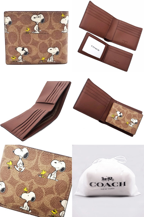 COACH（コーチ） 財布 スヌーピー コラボ 新作 新品 PEANUTS 二つ折り