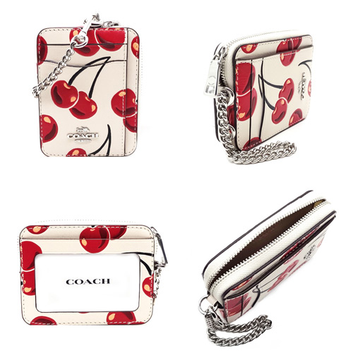 coach チェリー　ID・コインケース／正規品 COACH コーチ カードケース 新作 新品 コインケース パスケース