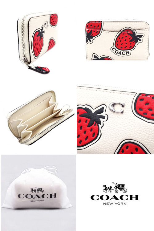 COACH ストロベリープリント コインケース COACH 国内発送 コーチ 財布 レディース コインケース