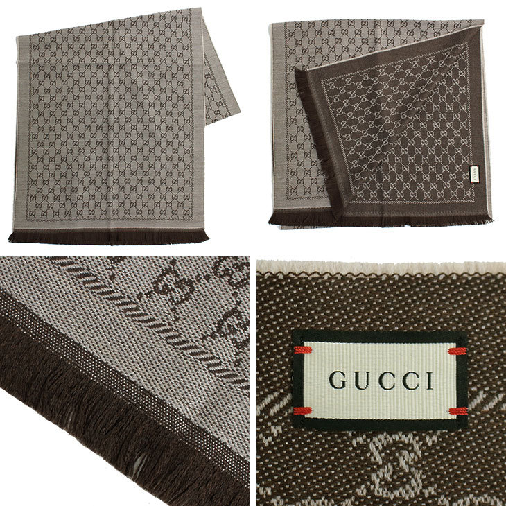 グッチ マフラー ウール GGロゴ柄 ストール 薄手 GUCCI 高級感 人気 ...