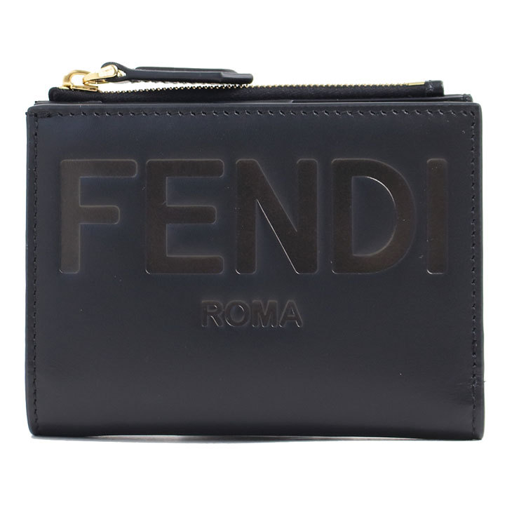 〇〇FENDI フェンディ 2つ折り財布 レザー 8M0447 AAYZ FOKUR ブラック-