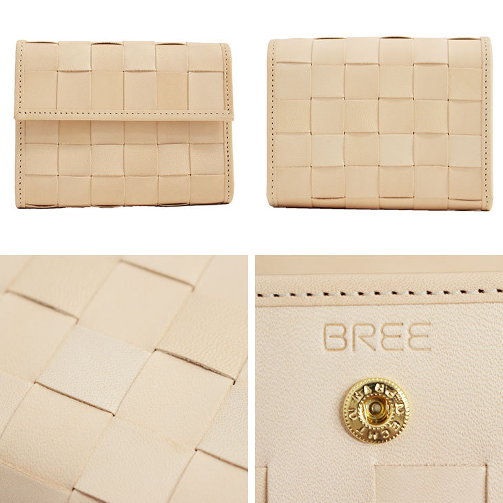 ブリー 二つ折り財布 コンパクト 編み込み ヌメ革 nature zip purse ネイチャーシリーズ BREE OBRA-SLG-174 ブランド