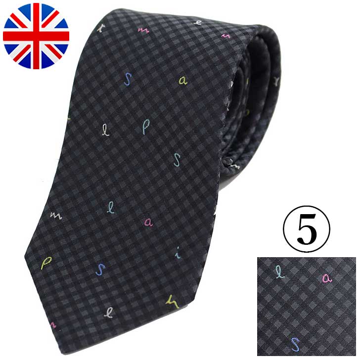 ポールスミス ネクタイ ブランド レギュラー幅 Paul Smith シルク イタリア製 テディベア 英字 PS-TIE2 GLU1 GLU3