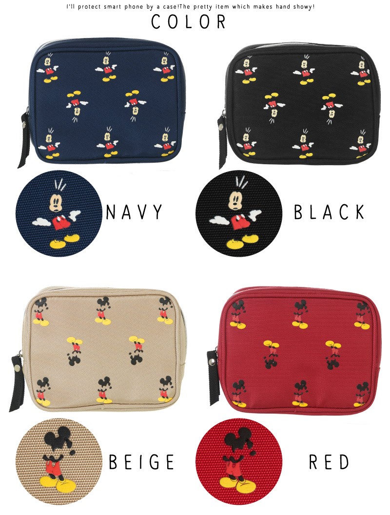 Yooy Disney ディズニー ポーチ 小物入れ レディース 大きめ Yy D023 直営店 キャラクター 正規品 モバイルポーチ ミッキー おしゃれ メール便対応