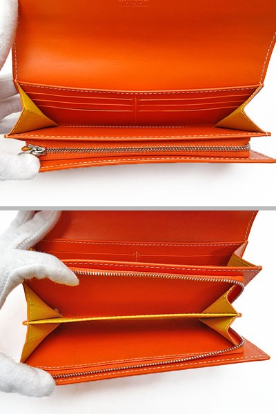 GOYARD（ゴヤール） 美品 ヴァレンヌ 二つ折り長財布 オレンジ PVC