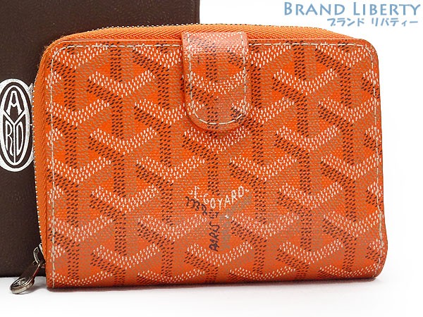 GOYARD　ゴヤール　マティニョン　二つ折り財布　PVCレザー　オレンジ GOYARD 美品 ゴヤール チュイルリー ファスナー付き 二つ折り