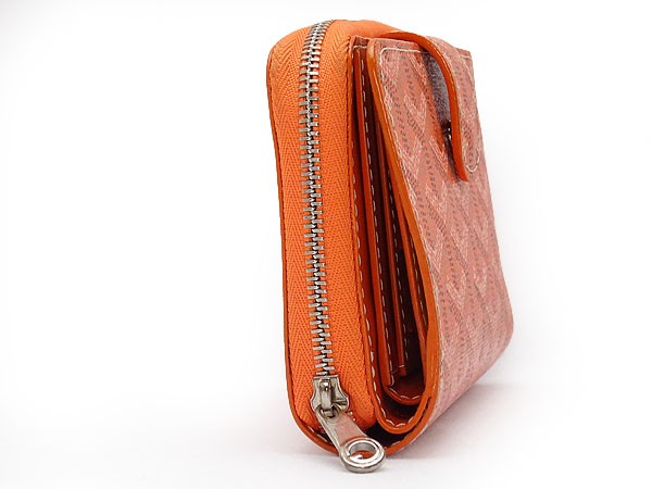 GOYARD　ゴヤール　マティニョン　二つ折り財布　PVCレザー　オレンジ GOYARD レア美品 ゴヤール サン トマ マネークリップ付き 二