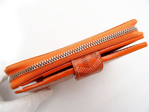 GOYARD　ゴヤール　マティニョン　二つ折り財布　PVCレザー　オレンジ ゴヤール ◇ マティニョン ラウンドファスナー長財布